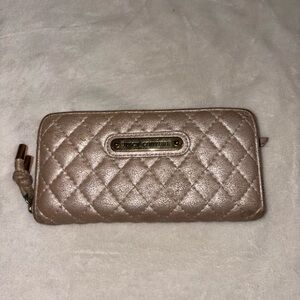 Juicy Couture Metallic Quilted Wallet - Gold